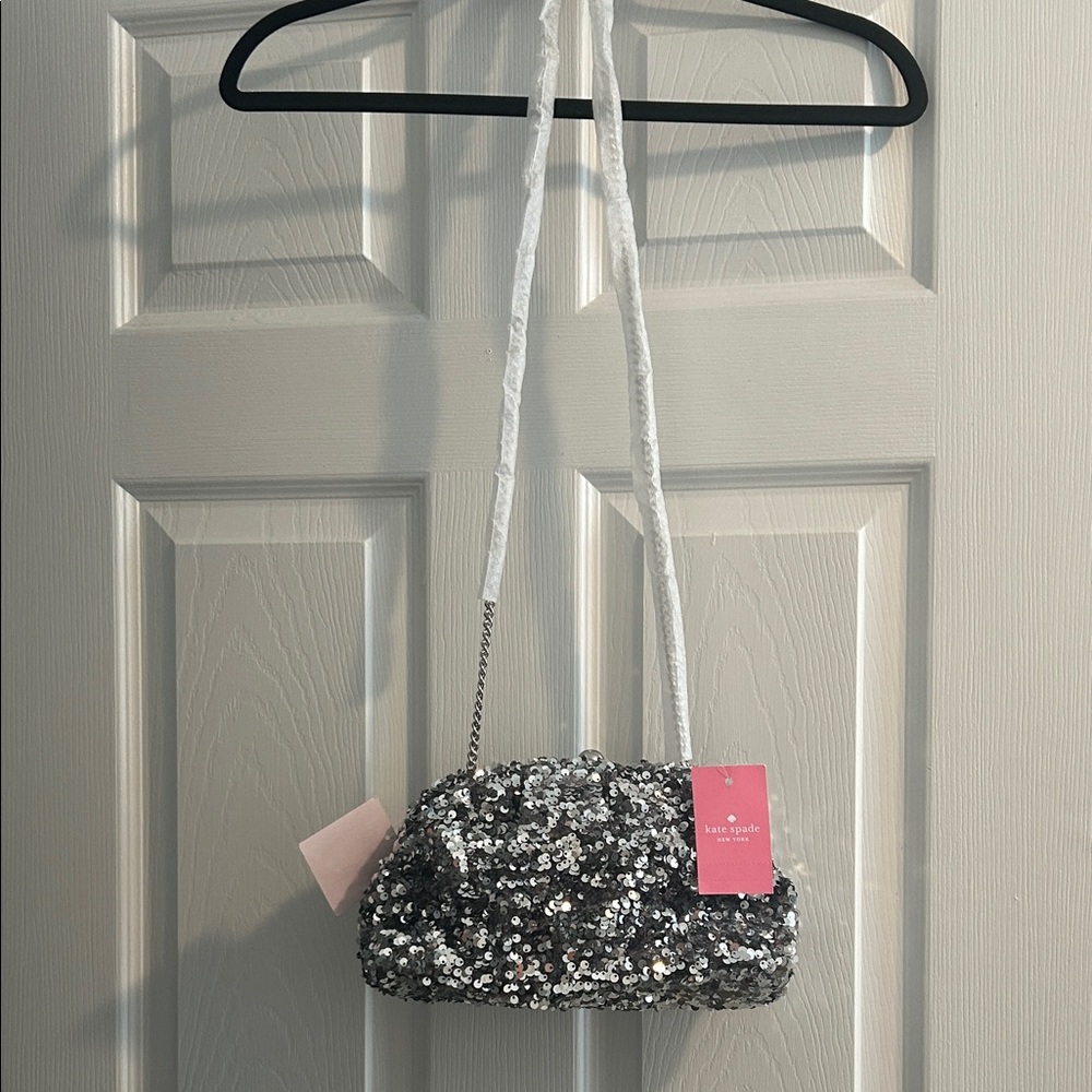 kate spade Silver Sequin Mini Crossbody